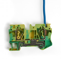 Зажим пружинный, 2-проводной проходной ЗНИ - 10,0 (JXB ST 10), желтый, зеленый STEKKER арт.39962